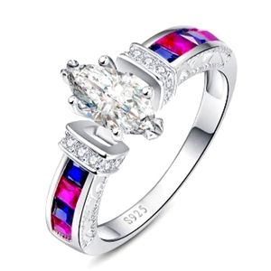 .925 Solid Sterling Silver Marquis AAA CZ Women's Ring